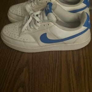 Nike White and Blue Athletic Shoes